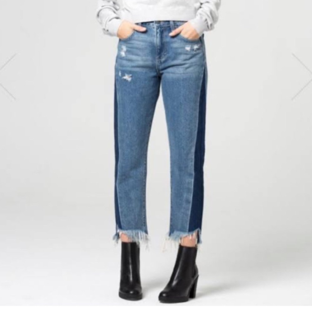 Hidden Jeans Two Toned Distressed Mom Denim Jeans Size 25